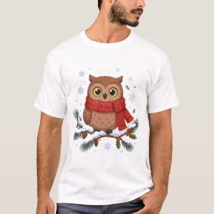 T-shirt Chouette confortable écharpe d'hiver Art animal de