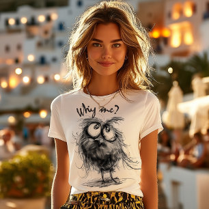 T-shirt Chouette Croquis Débraillé – Oiseau Drôle Mignon