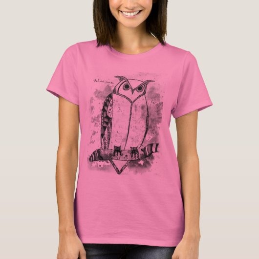 T-shirt Chouette de conception d'art à motif unique (Devant)