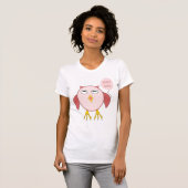 T-shirt Chouette de fille rose mignonne T Chemise (Devant entier)