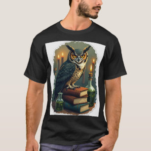 T-shirt Chouette de la Dark Academia lisant un chapitre de