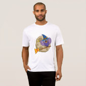 T-shirt Chouette de l'Assistant de dessin animé volant sur (Devant entier)