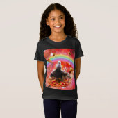 T-Shirt Chouette de l'espace à cheval Unicorne - Pizza & T (Devant entier)