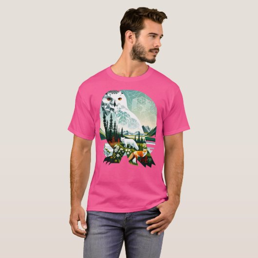 T-shirt Chouette de neige active (Devant entier)