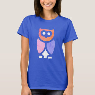 T-shirt Chouette de nuit, belle rose violet Abstrait Pop A