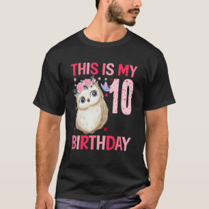 T-shirt Chouette des filles de 10 ans 10e anniversaire