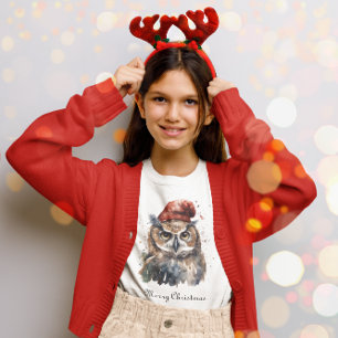 T-shirt Chouette d'hiver enchantée, personnalisée
