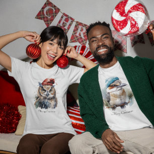 T-shirt Chouette d'hiver enchantée, personnalisée