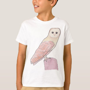 T-shirt Chouette effraie aquarelle espèce d'oiseau art ill