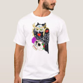 T-shirt Chouette Et Crâne À Sucre (Devant)