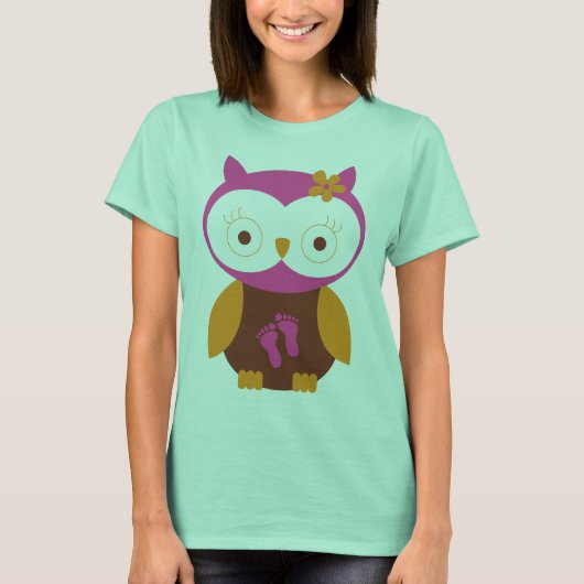 T-shirt Chouette Faire-part Grossesse bébé sur le chemin (Devant)