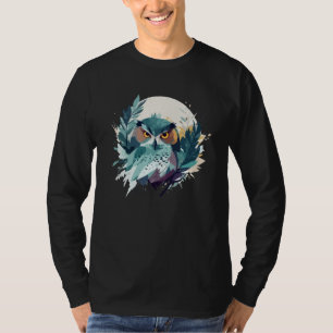 T-shirt Chouette Faune Animaux Nature Extérieure Aquarelle