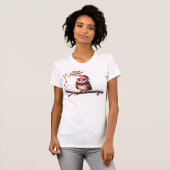 T-shirt Chouette festive dans un chapeau de Santa (Devant entier)