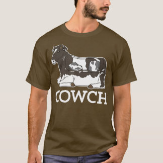 T-shirt Chouette Funny Couche Vache Animaux de ferme