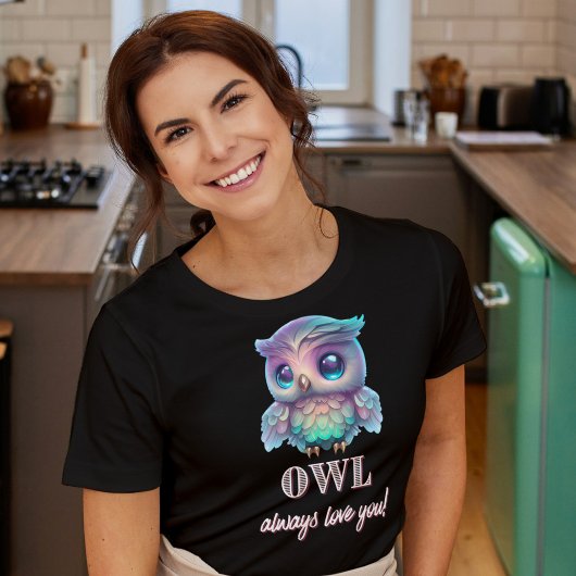 T-shirt Chouette holographique toujours vous aimer