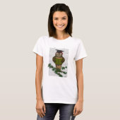 T-shirt Chouette Lecture Sur Branche (Devant entier)