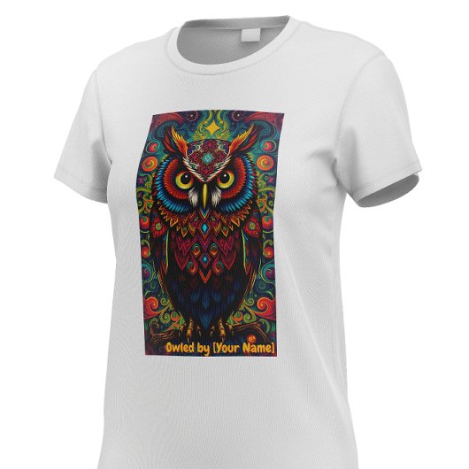 T-shirt Chouette Mandala Cosmique