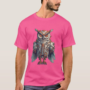 T-shirt Chouette mécanique Steampunk Oiseau Vision nocturn