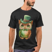 T-shirt Chouette mignonne dans un chapeau vert (Devant)