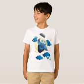 T-shirt Chouette mignonne volant avec parapluie (Devant entier)