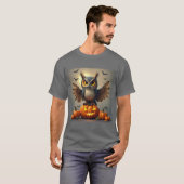 T-shirt Chouette mineuse avec Citrouilles Éffrayants : Vib (Devant entier)