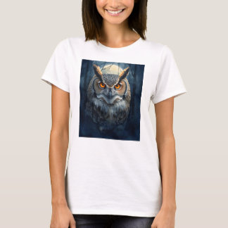 T-shirt Chouette mystique à l'aquarelle | Chouette de lune