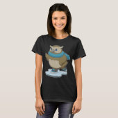 T-shirt Chouette Patinage sur glace Patins sur glace (Devant entier)