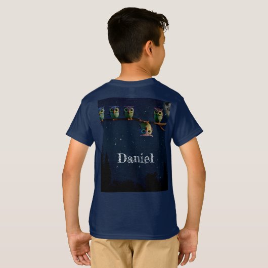 T-shirt Chouette qui est différent avec un collage de devi (Dos entier)