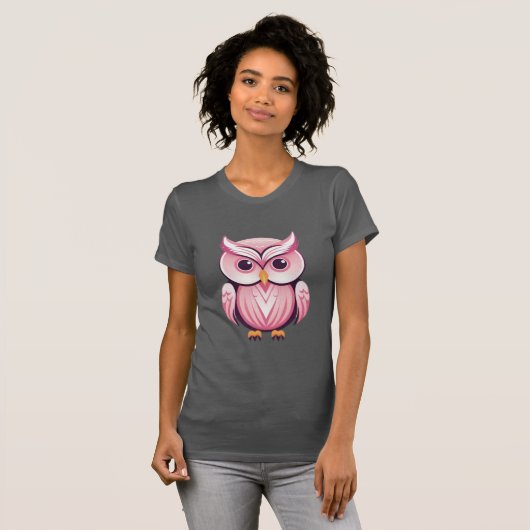 T-shirt Chouette rose (Devant entier)