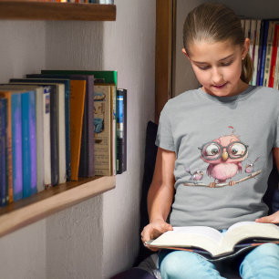 T-shirt Chouette Rose Mignonne & Amis Oiseaux