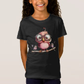 T-Shirt Chouette Rose Mignonne & Amis Oiseaux (Devant)