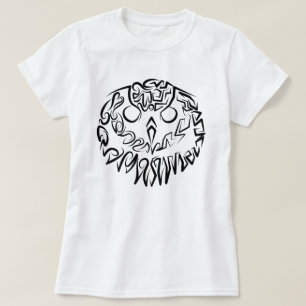 T-shirt Chouette tribale noire et blanche