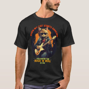 T-shirt Chouette veste en cuir catapulte Chat avec guitare