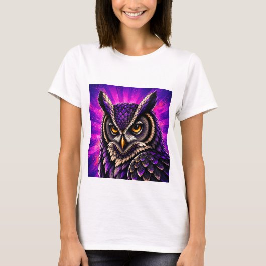 T-shirt Chouette Vintage Faune Féroce (Devant)
