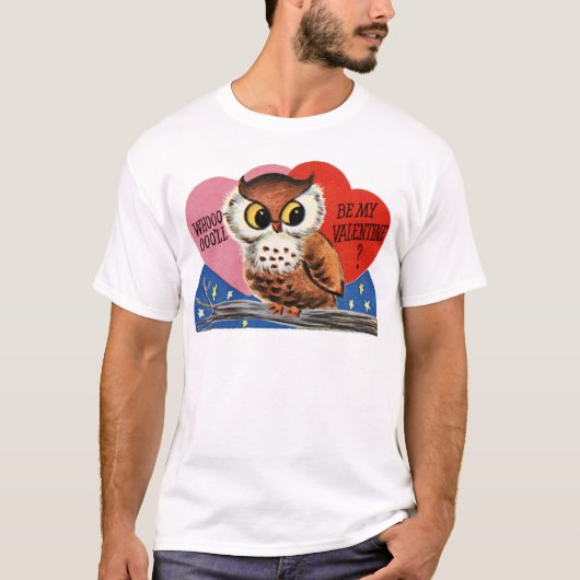T-shirt Chouette vintage Valentine (Devant)