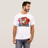 T-shirt Chouette vintage Valentine (Devant entier)