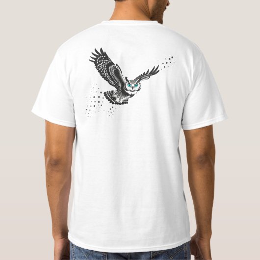 T-shirt Chouette volante - Dotwork d'encre minimale (Dos)