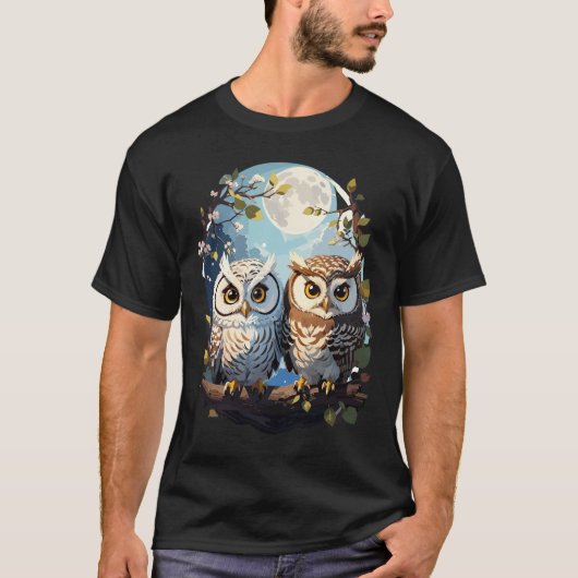 T-shirt Chouettes au clair de lune (Devant)