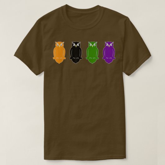 T-shirt Chouettes D'Halloween vintages, Toutes Assis Dans (Design devant)