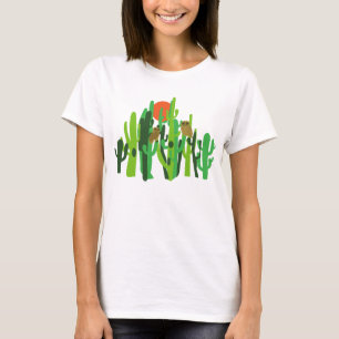 T-shirt Chouettes du désert de la forêt de Cactus Saguaros