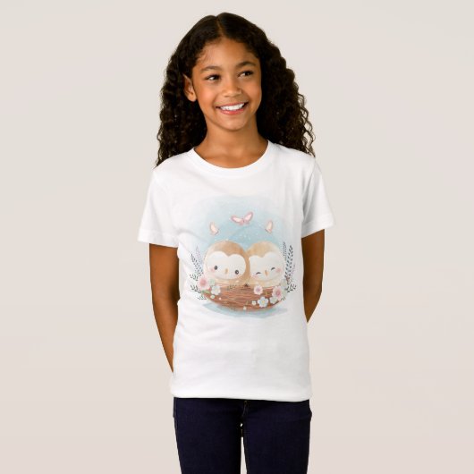 T-Shirt Chouettes mignonnes (Devant entier)