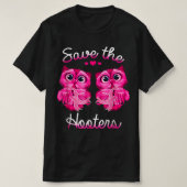 T-shirt Chouettes Sauver Un Hooters Pink Ribbon Cancer du  (Design devant)