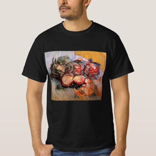 T-shirt Choux rouges et oignons par Vincent van Gogh (Devant)