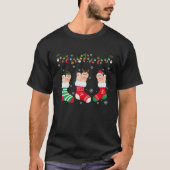 T-shirt Chow Chow Chien dans Chaussettes de Noël Lumières  (Devant)