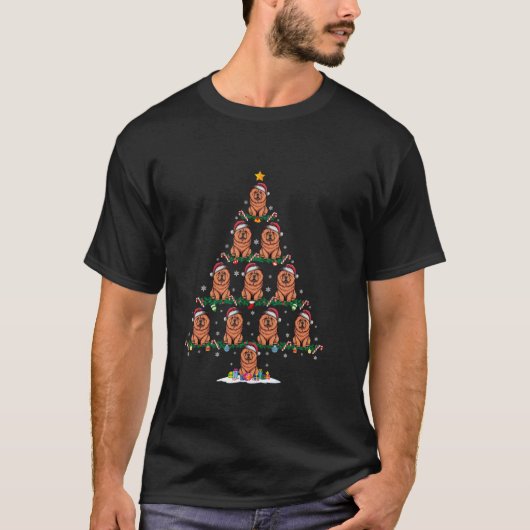 T-shirt Chow Chow Chien Pajamin de Noël Hommes Femmes Enfa (Devant)