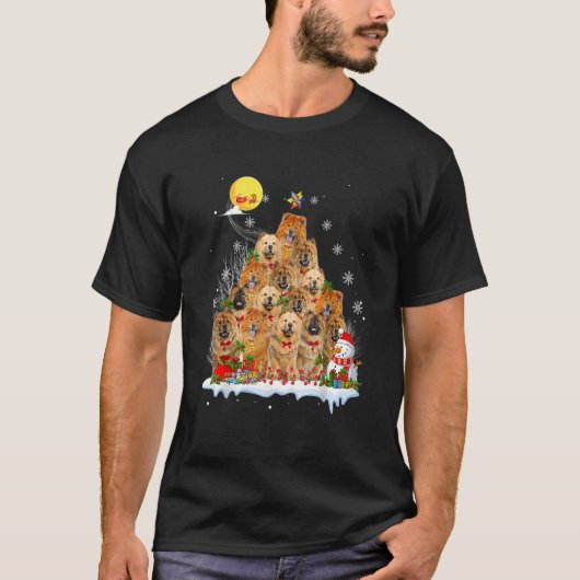 T-shirt Chow Chow Dog  Matching Santa Chow Chow Christmas  (Devant)