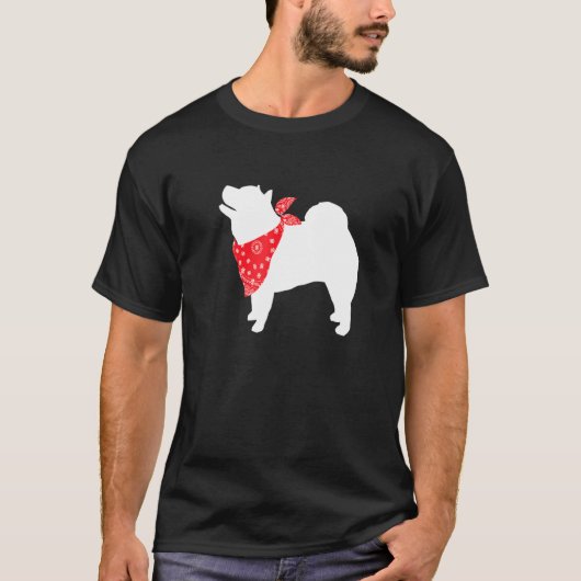 T-shirt Chow Chow Dog Portant du Bandana Rouge (Devant)