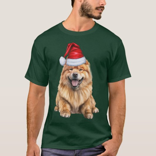 T-shirt Chow Chow Funny Christmas Père Noël Chien (Devant)