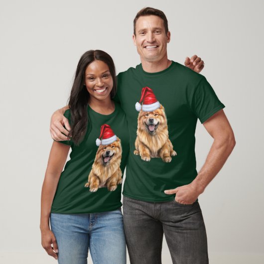 T-shirt Chow Chow Funny Christmas Père Noël Chien (Unisexe)