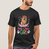T-shirt Chow Chow Girl Funny mignonne Chow Chow Fleurs de  (Devant)